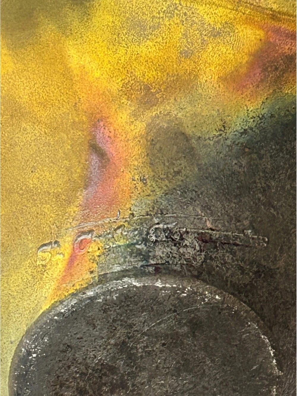 Raku Pottery Vase-Iridescent Swirl